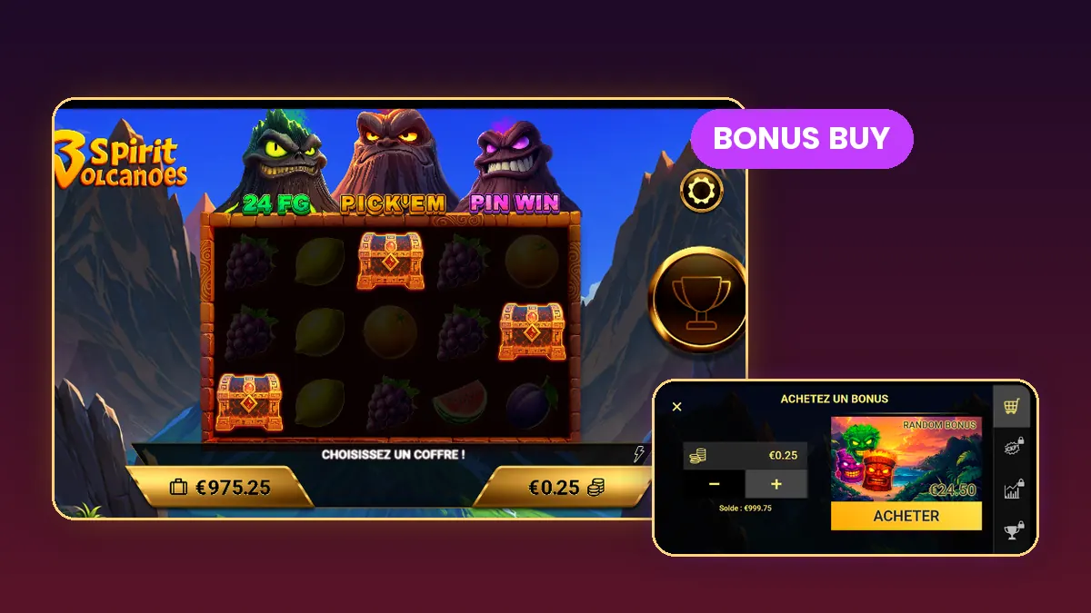 Compra de bono en 3 Spirit Volcanoes con cofres Scatter