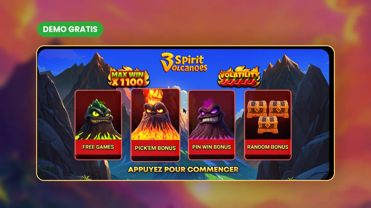 Pantalla de la demo de 3 Spirit Volcanoes