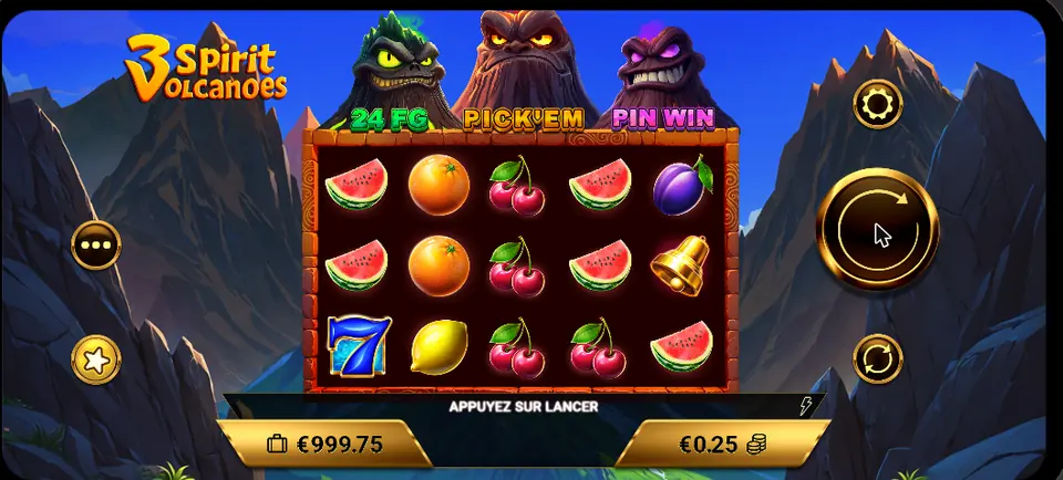 Rodillos de 3 Spirit Volcanoes en la demo
